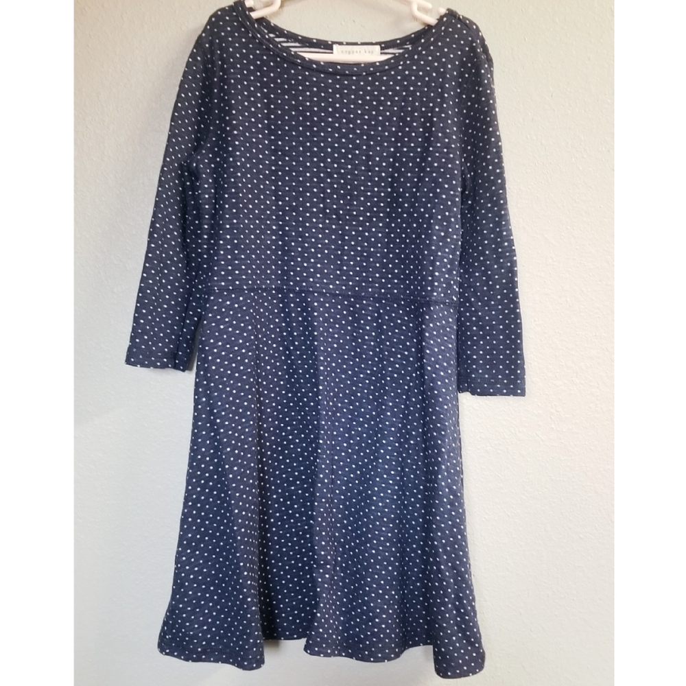Copper Key 3/4 Length Sleeve Skater Dress